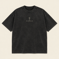 T-shirt PAIX noir délavé, vue de face